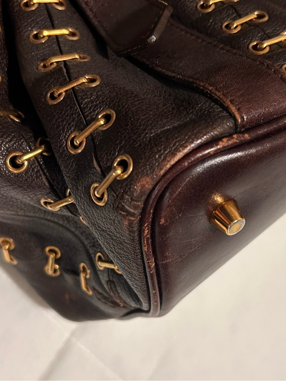 Burberry Dark Brown Leather Shoulder Bag with Gold Hardware - Picture 9 of 13